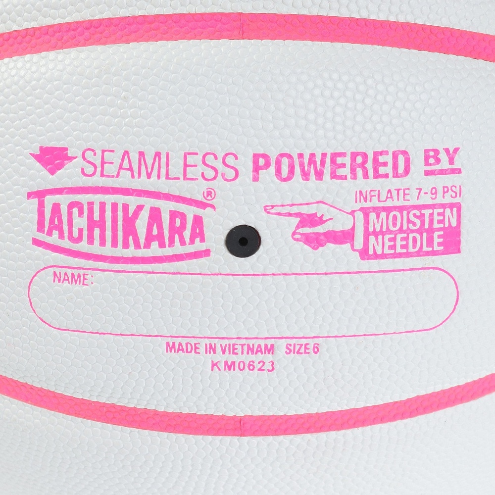 タチカラ（TACHIKARA）（レディース）バスケットボール 6号球 WHITEHANDS ホワイト×ピンク size6 SB6-207