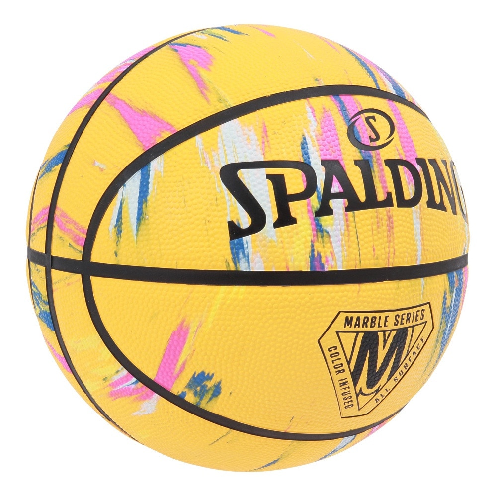 スポルディング（SPALDING）（メンズ、レディース）バスケットボール 6号球 マーブル イエロー ラバー 84-410Z