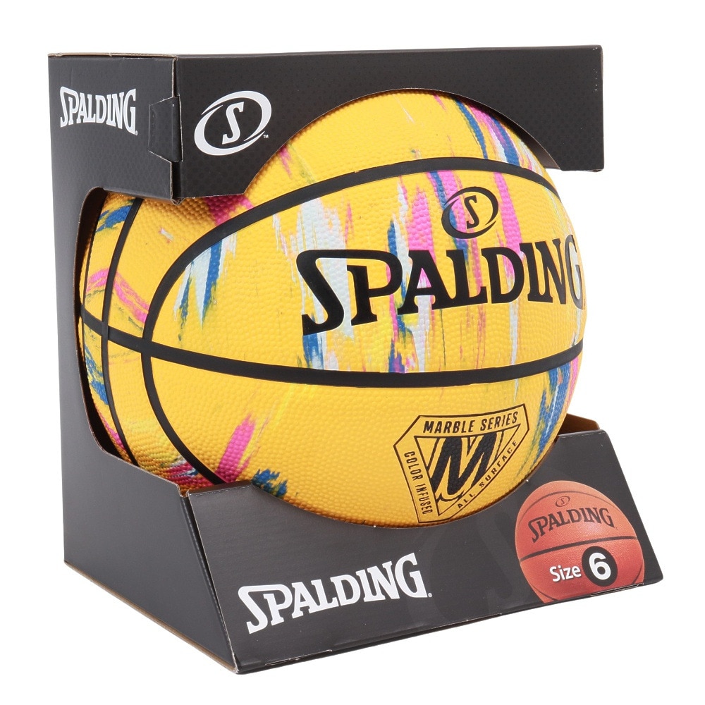 スポルディング（SPALDING）（メンズ、レディース）バスケットボール 6号球 マーブル イエロー ラバー 84-410Z