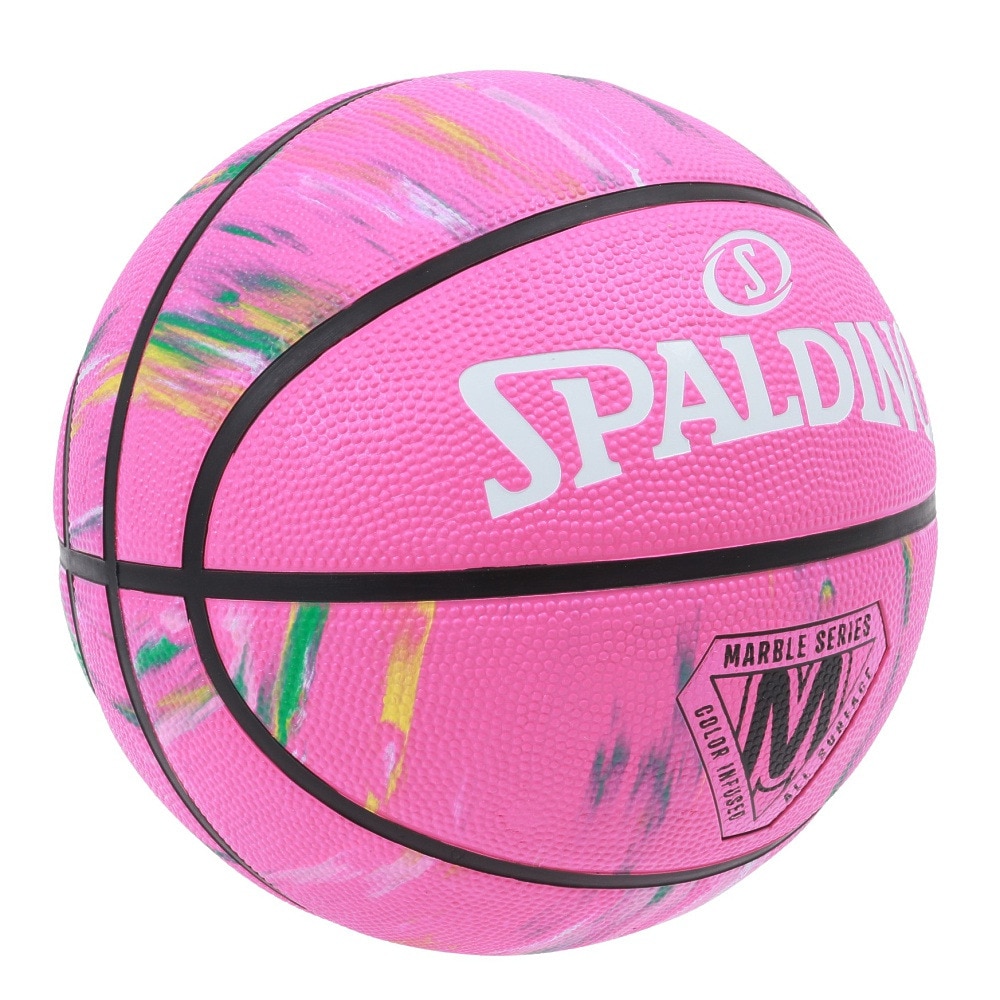 スポルディング（SPALDING）（メンズ、レディース）バスケットボール 6号球 マーブル ピンク ラバー 84-411Z