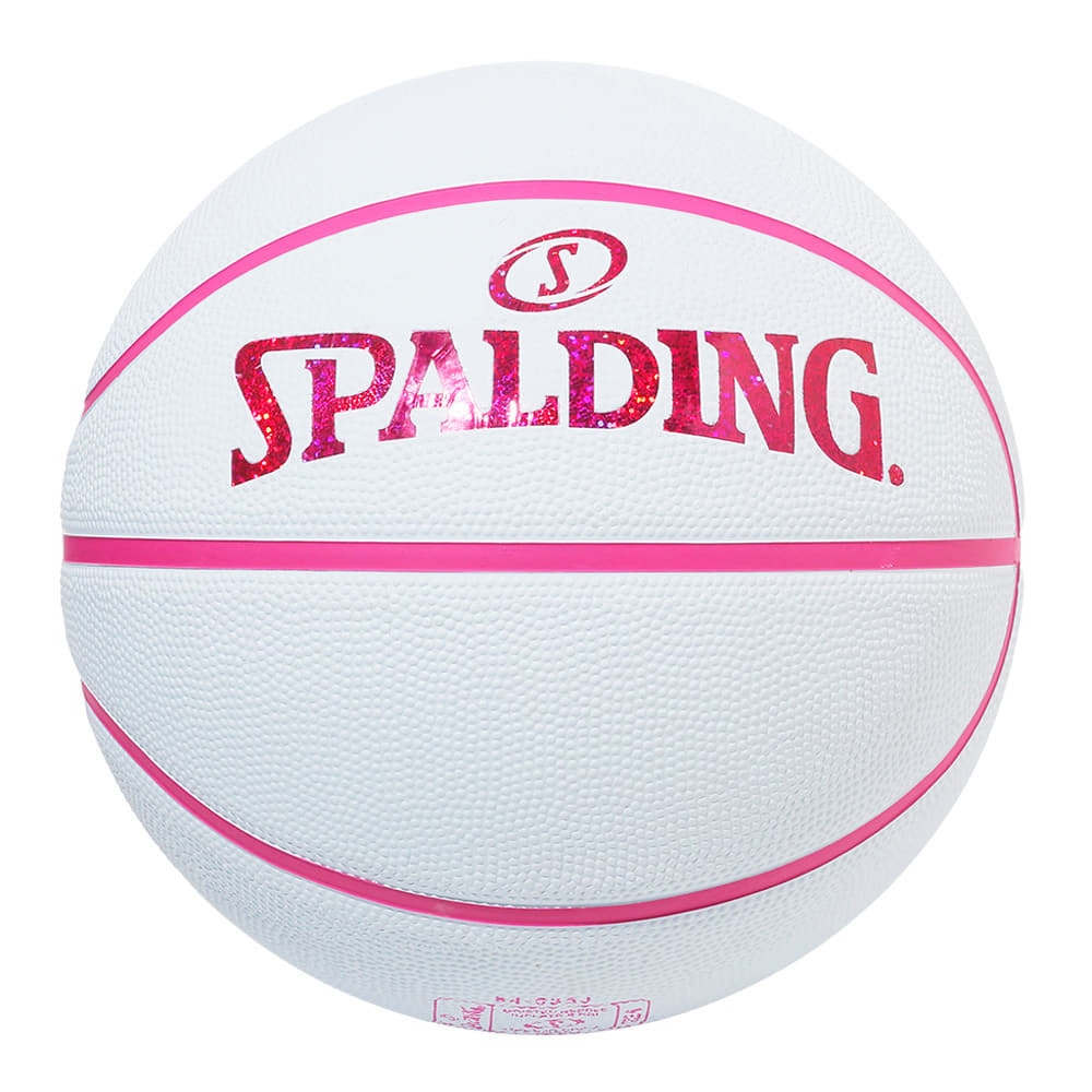 スポルディング（SPALDING）（レディース）バスケットボール 6号球 ホログラム ホワイト×ピンク ラバー 84-535J