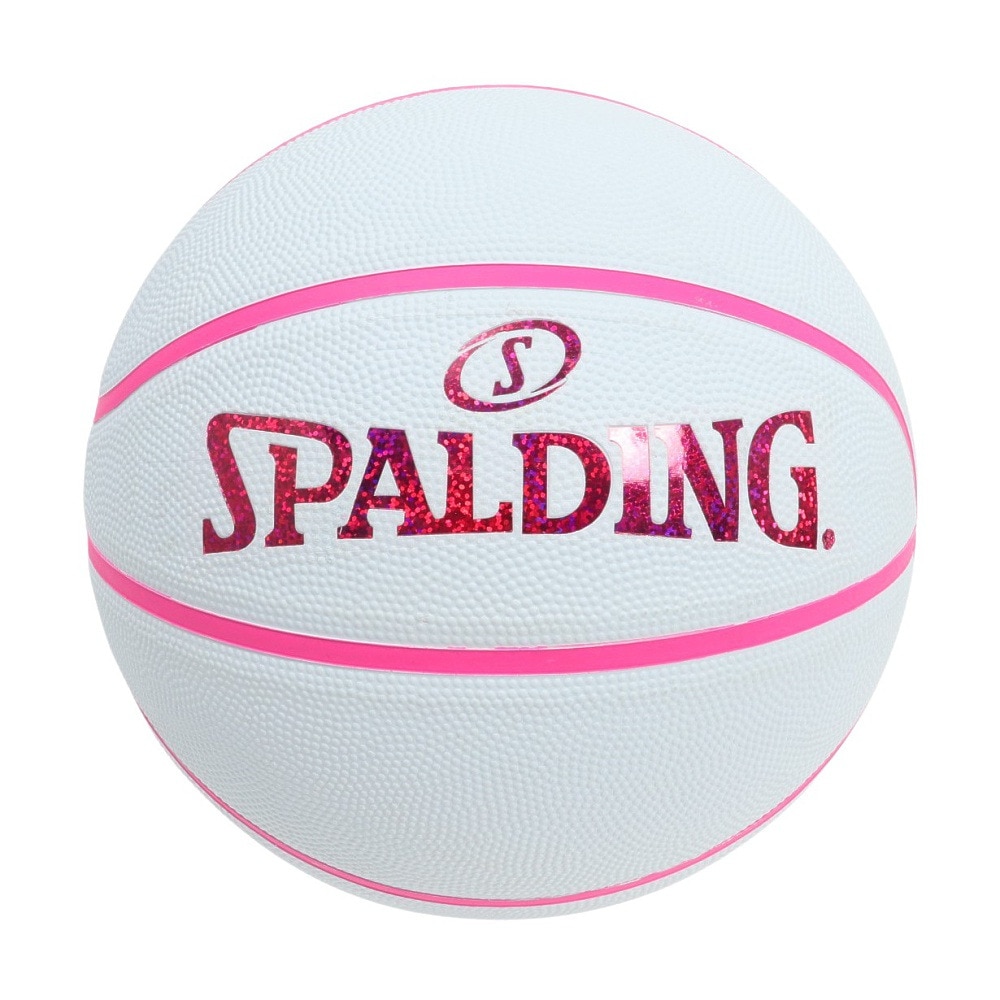 スポルディング（SPALDING）（レディース）バスケットボール 6号球 ホログラム ホワイト×ピンク ラバー 84-535J