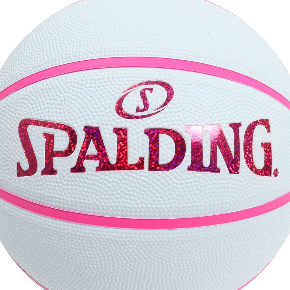 スポルディング（SPALDING）（レディース）バスケットボール 6号球 ホログラム ホワイト×ピンク ラバー 84-535J