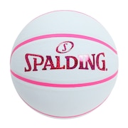 スポルディング（SPALDING）（レディース）バスケットボール 6号球 ホログラム ホワイト×ピンク ラバー 84-535J