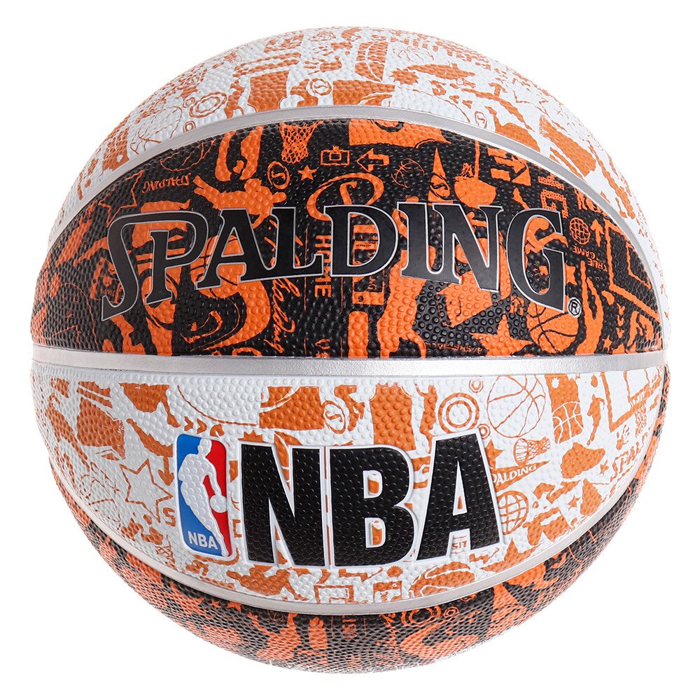 バスケットボール 5号球 小学校用 ジュニア グラフィティ オレンジ ラバー Nbaロゴ入り 360j 自主練 スポルディング スポーツ用品はスーパースポーツゼビオ