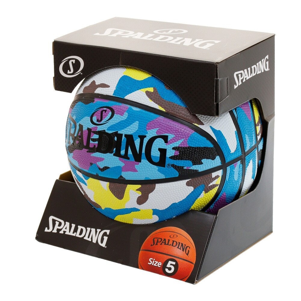 スポルディング（SPALDING）（キッズ）バスケットボール 5号球 マルチカモ ブルー×ブラウン 84-494J