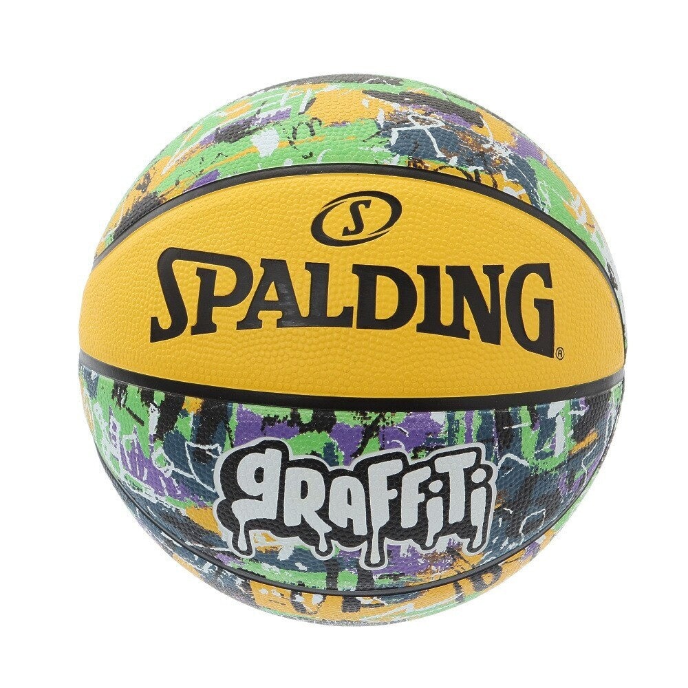スポルディング（SPALDING）（キッズ）バスケットボール 5号球 ジュニア グラフィティグリーンxイエロー ラバー 84-518J