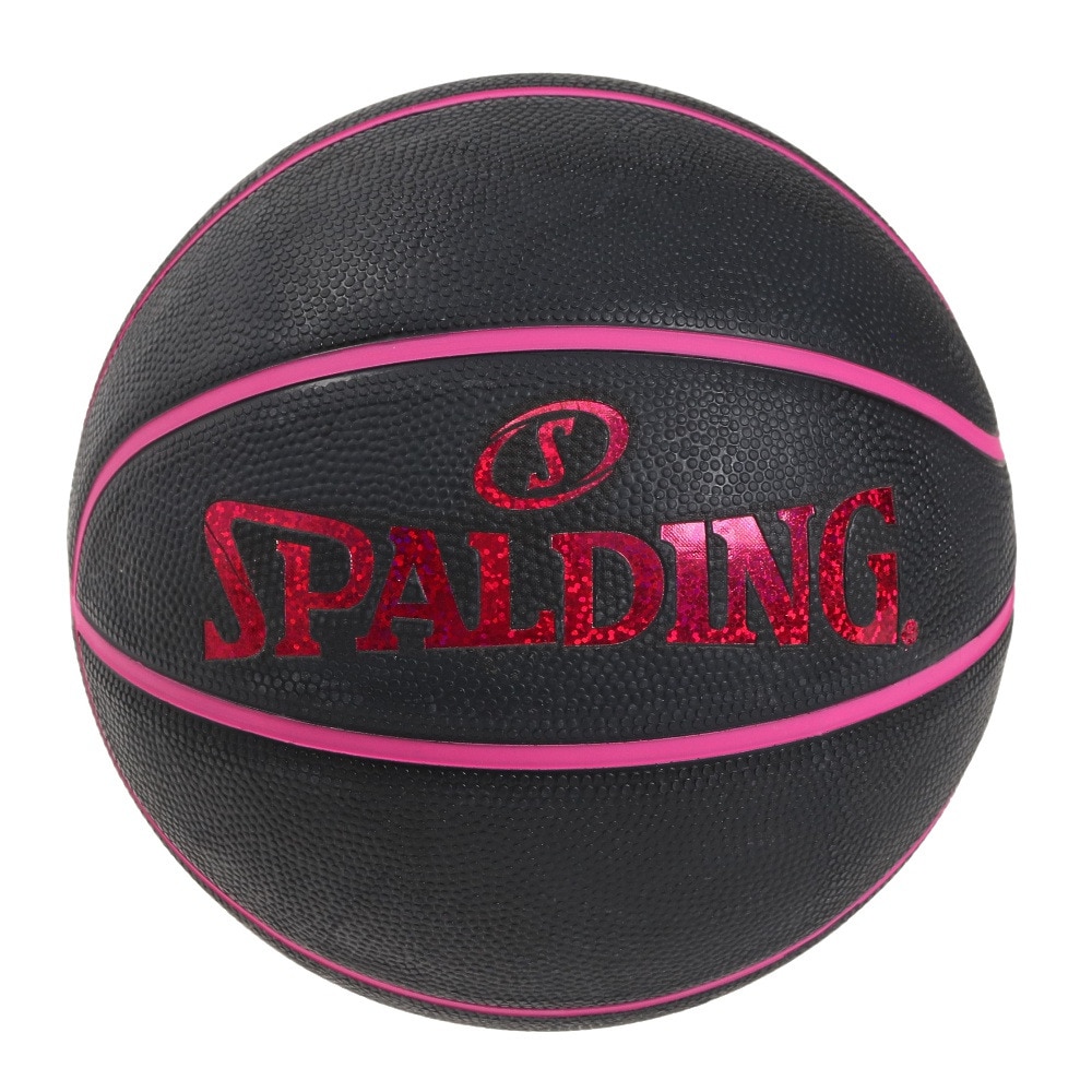 スポルディング（SPALDING）（キッズ）バスケットボール ホログラム ブラック×ピンク 5号球 84-526J 屋外 室外