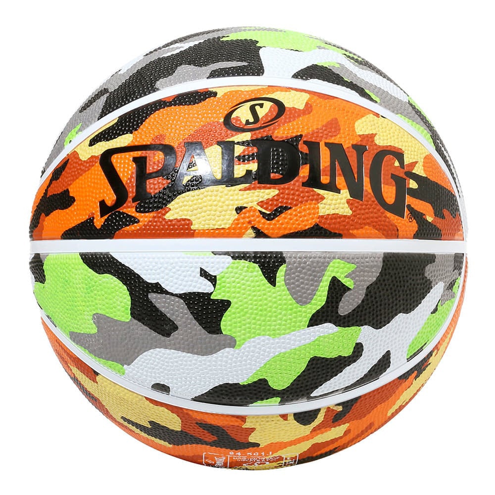 スポルディング（SPALDING）（キッズ）バスケットボール 5号球 マルチカモ グリーン×オレンジ ラバー 屋外 室外 84-495J