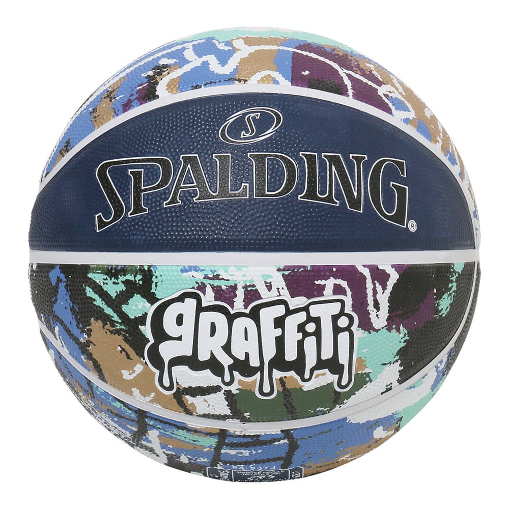 スポルディング（SPALDING）（キッズ）バスケットボール 5号球 グラフィティ ネイビー×ブルー ラバー 84-931J
