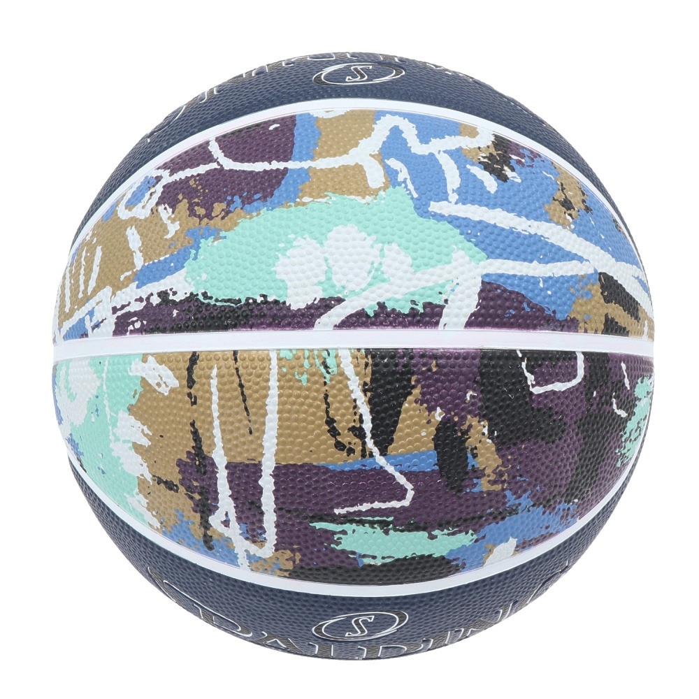 スポルディング（SPALDING）（キッズ）バスケットボール 5号球 グラフィティ ネイビー×ブルー ラバー 84-931J