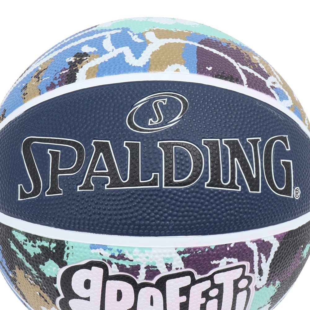 スポルディング（SPALDING）（キッズ）バスケットボール 5号球 グラフィティ ネイビー×ブルー ラバー 84-931J