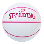 スポルディング（SPALDING）（キッズ）バスケットボール 5号球 ホログラム ホワイト×ピンク ラバー 84-527J