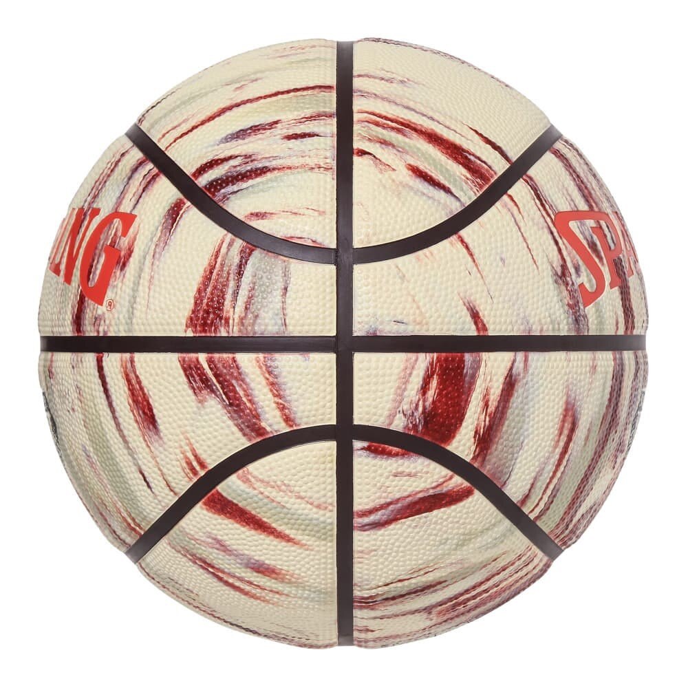 スポルディング（SPALDING）（キッズ）バスケットボール 5号球 マーブル クリーム×スカーレット 85-358J
