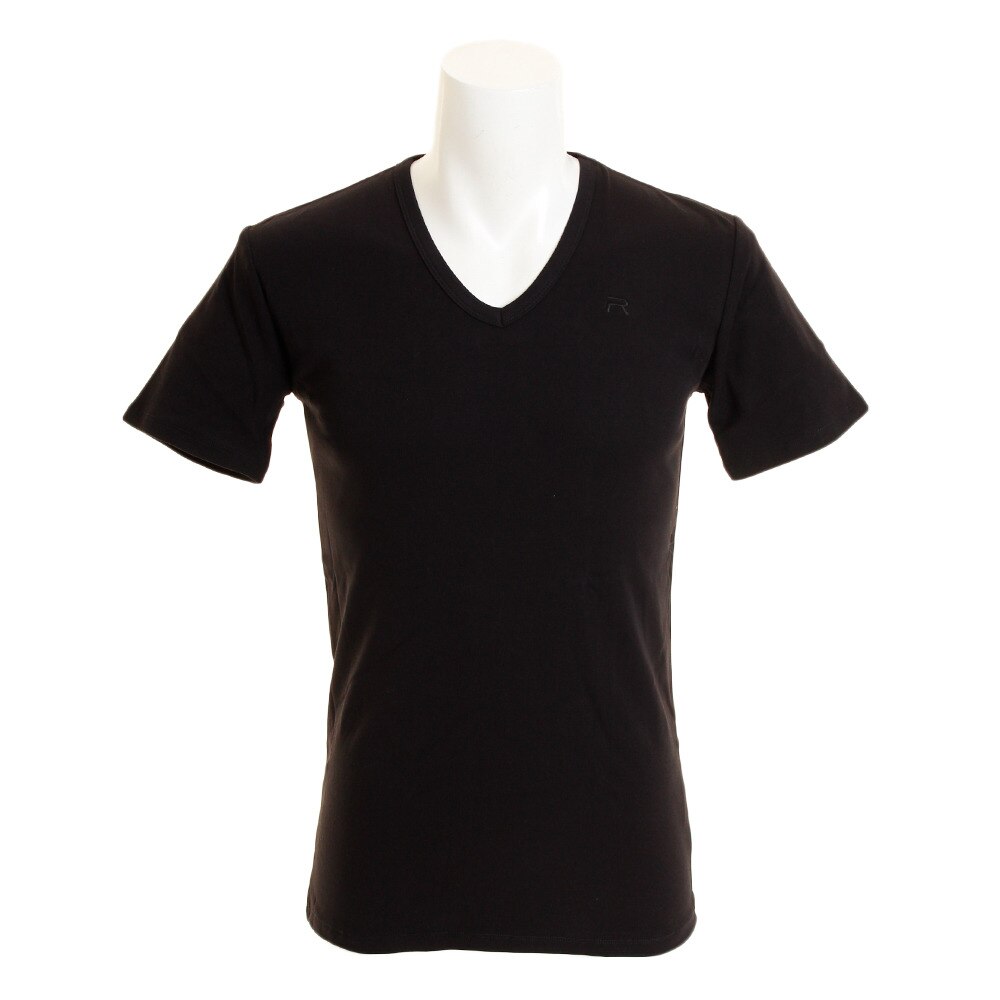  ボディフィットTシャツVネック 2枚組 131397670-bk