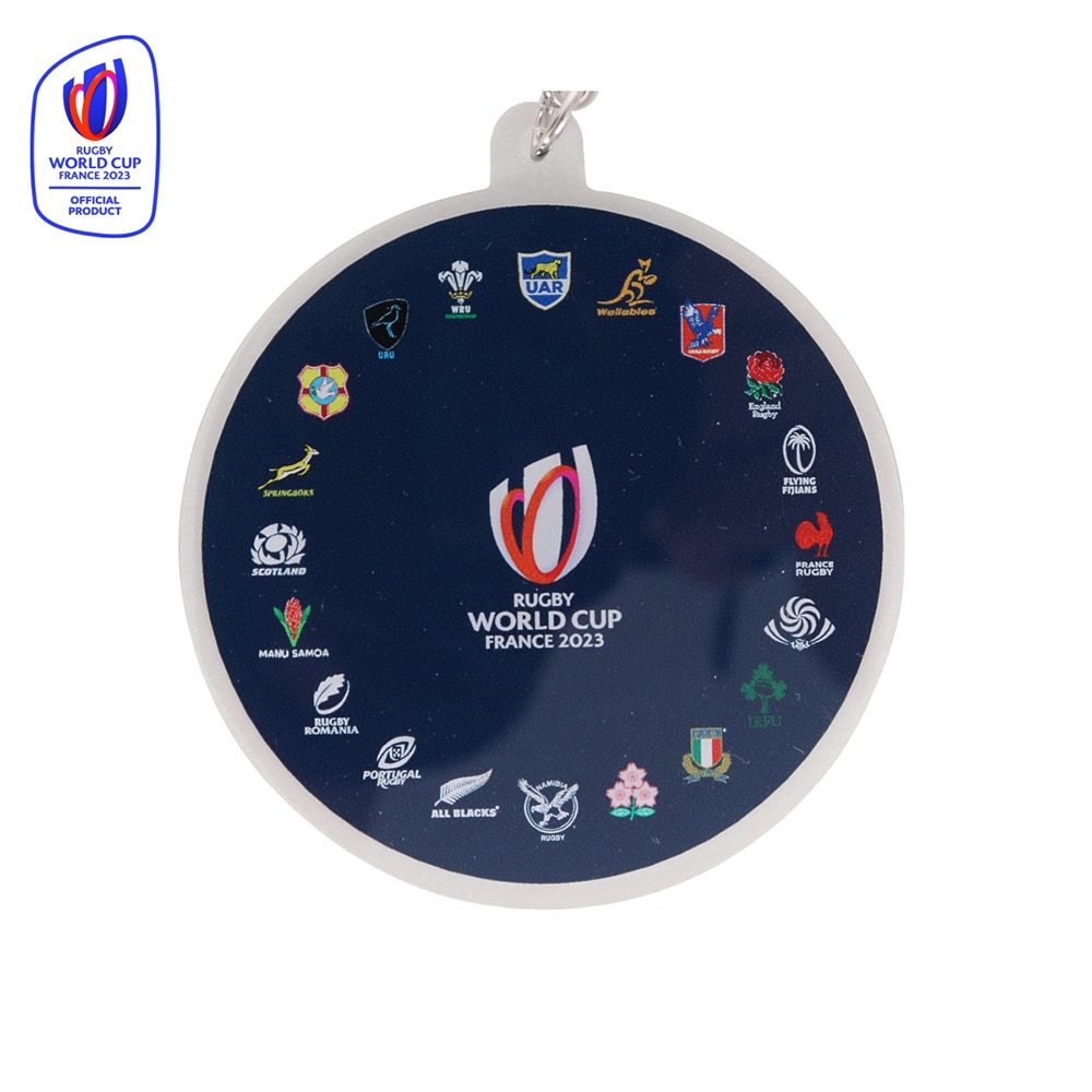 ラグビーワールドカップ2023 フランス（RUGBY WORLDCUP FRANCE 2023）（メンズ、レディース、キッズ）アクリルキーホルダー (サークル) RWC53292