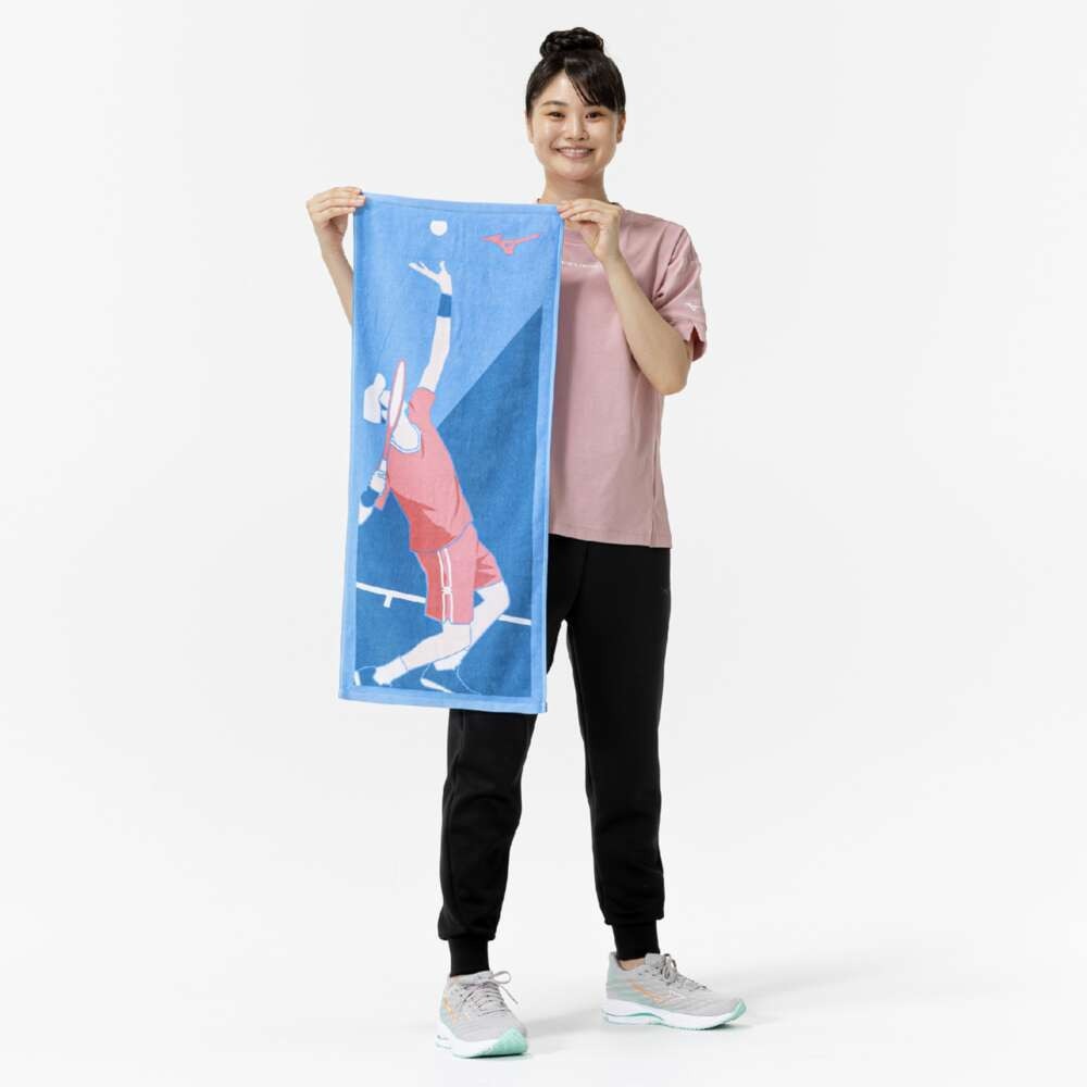 ミズノ（MIZUNO）（メンズ、レディース、キッズ）今治製タオル テニスデザイン フェイスタオル 箱入り 32JYC12500