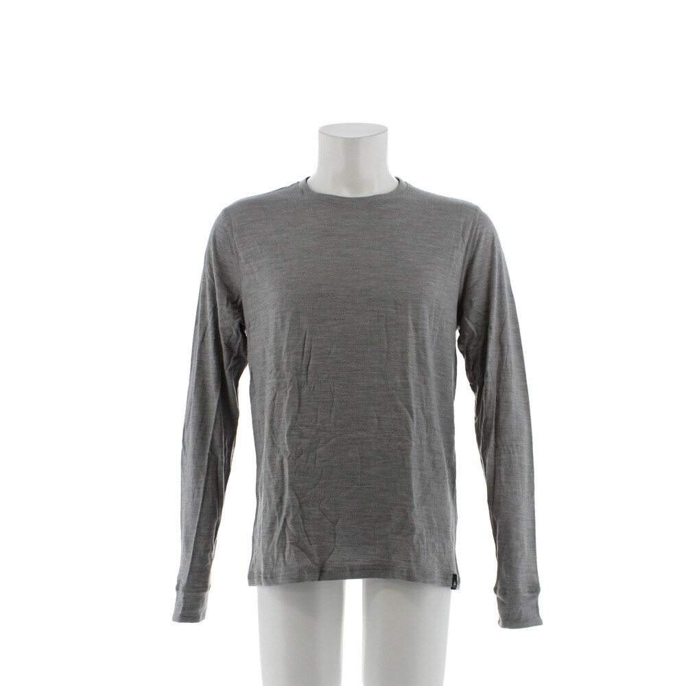 NATURAL 100 MERINO WARM ベースレイヤー 長袖Tシャツ 110412 GRYXBLK オンライン価格画像