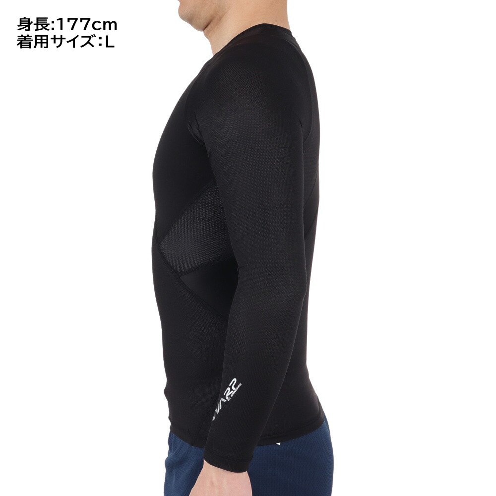 ザ・ワープ・バイ・エネーレ（The Warp By Ennerre）（メンズ）長袖Tシャツ メンズ 接触冷感 クール コンプレッション WB3KJT40 BLK