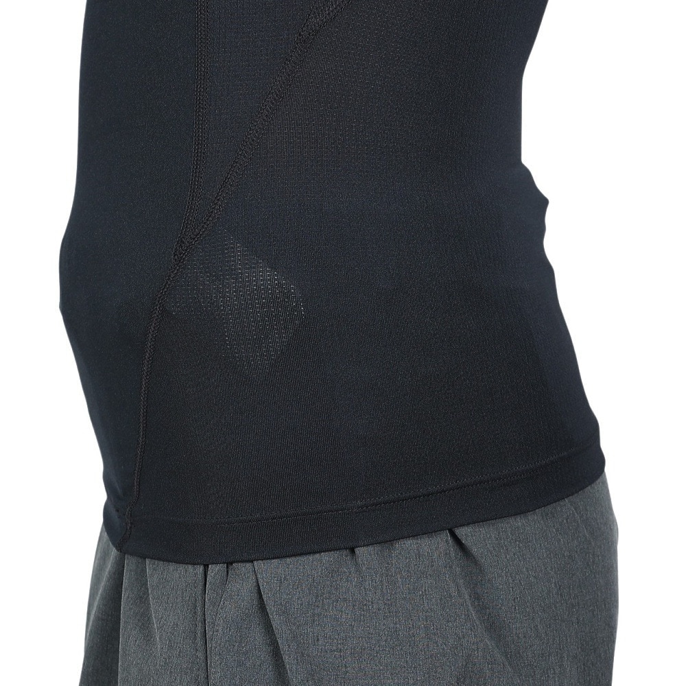 アンダーアーマー（UNDER ARMOUR）（メンズ）着圧 長袖 ヒートギア(夏向け) ロングスリーブ モックシャツ 1369606 001 黒 