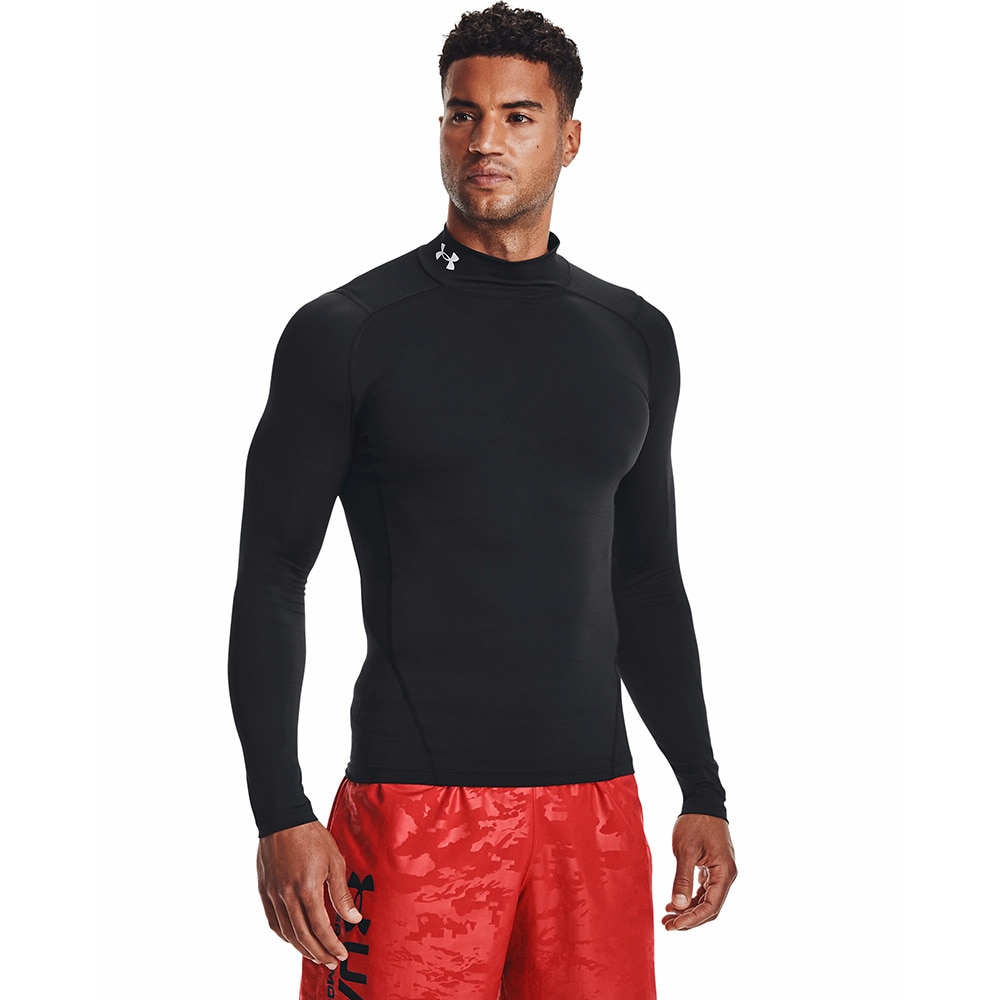 アンダーアーマー（UNDER ARMOUR）（メンズ）着圧 長袖 ヒートギア(夏向け) ロングスリーブ モックシャツ 1369606 001 黒 