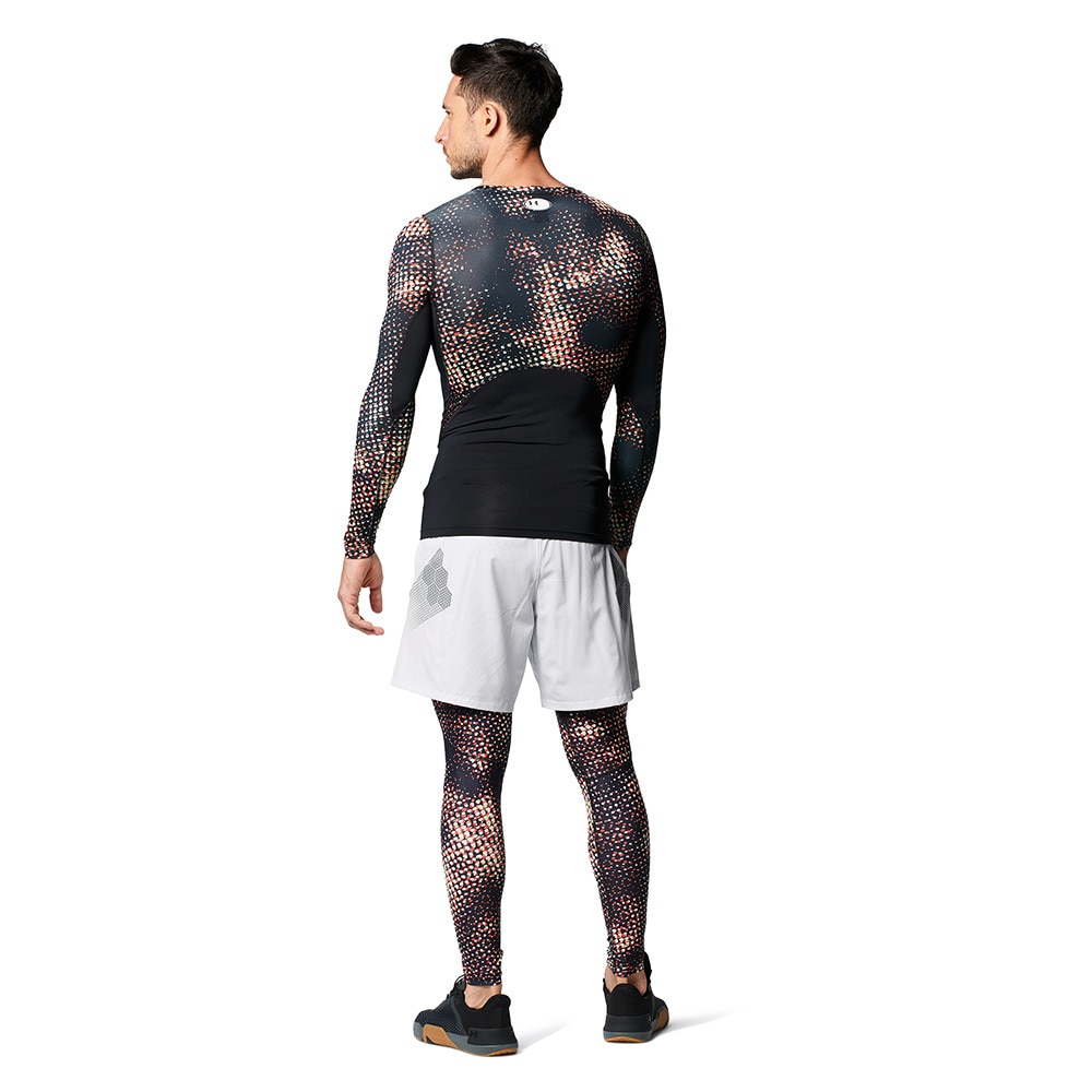 アンダーアーマー（UNDER ARMOUR）（メンズ）着圧 長袖 ヒートギア(夏向け) ロングスリーブ プリント シャツ 1375540 002