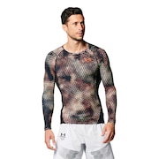 アンダーアーマー(UNDER ARMOUR)(メンズ)着圧 長袖 ヒートギア(夏向け) ロングスリーブ プリント シャツ 1375540 002