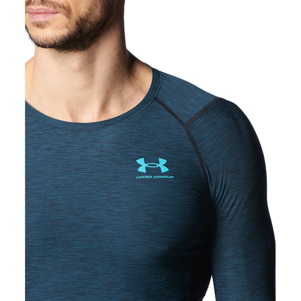 アンダーアーマー（UNDER ARMOUR）（メンズ）長袖 UA ヒートギア(夏向け) ロングスリーブ ノベルティ 1378352 414 ブルー