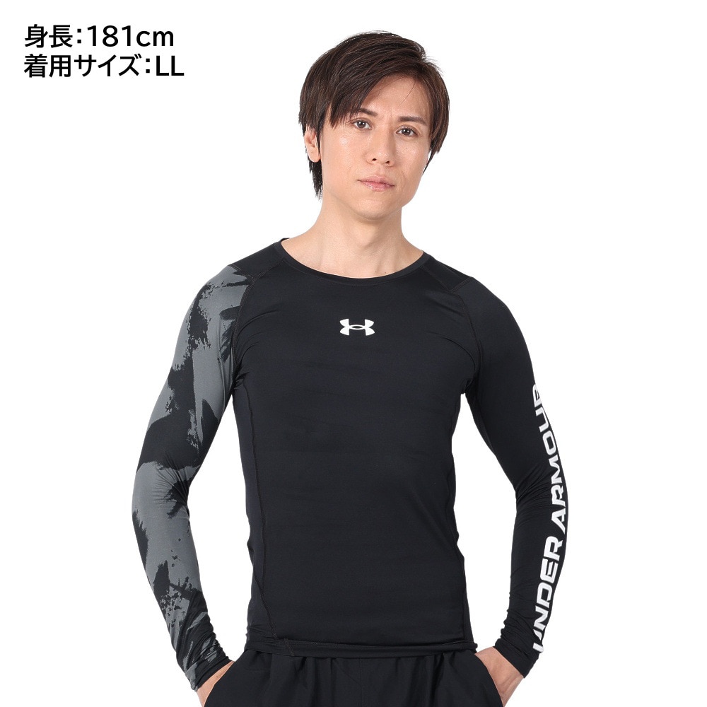 アンダーアーマー（UNDER ARMOUR）（メンズ）長袖シャツ メンズ ヒートギアアーマー コンプレッション  1381355 001 ブラック