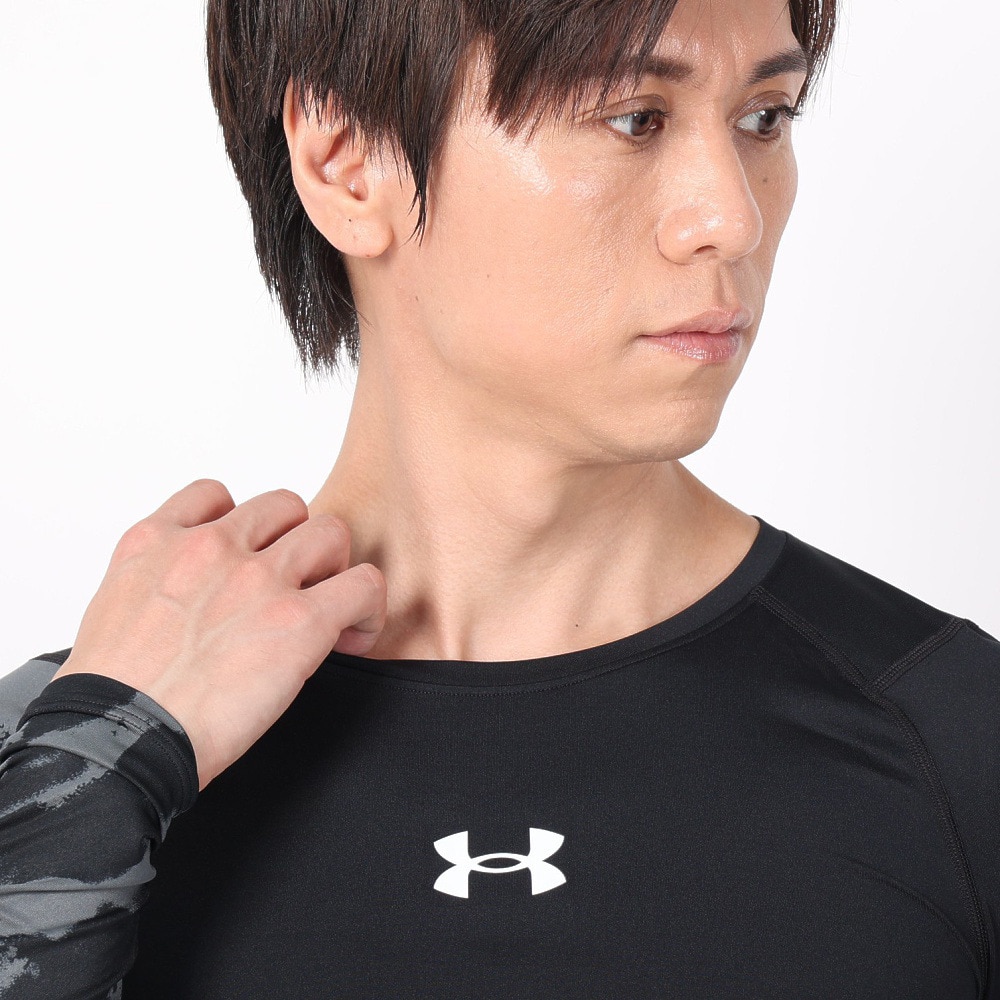 アンダーアーマー（UNDER ARMOUR）（メンズ）長袖シャツ メンズ ヒートギアアーマー コンプレッション  1381355 001 ブラック