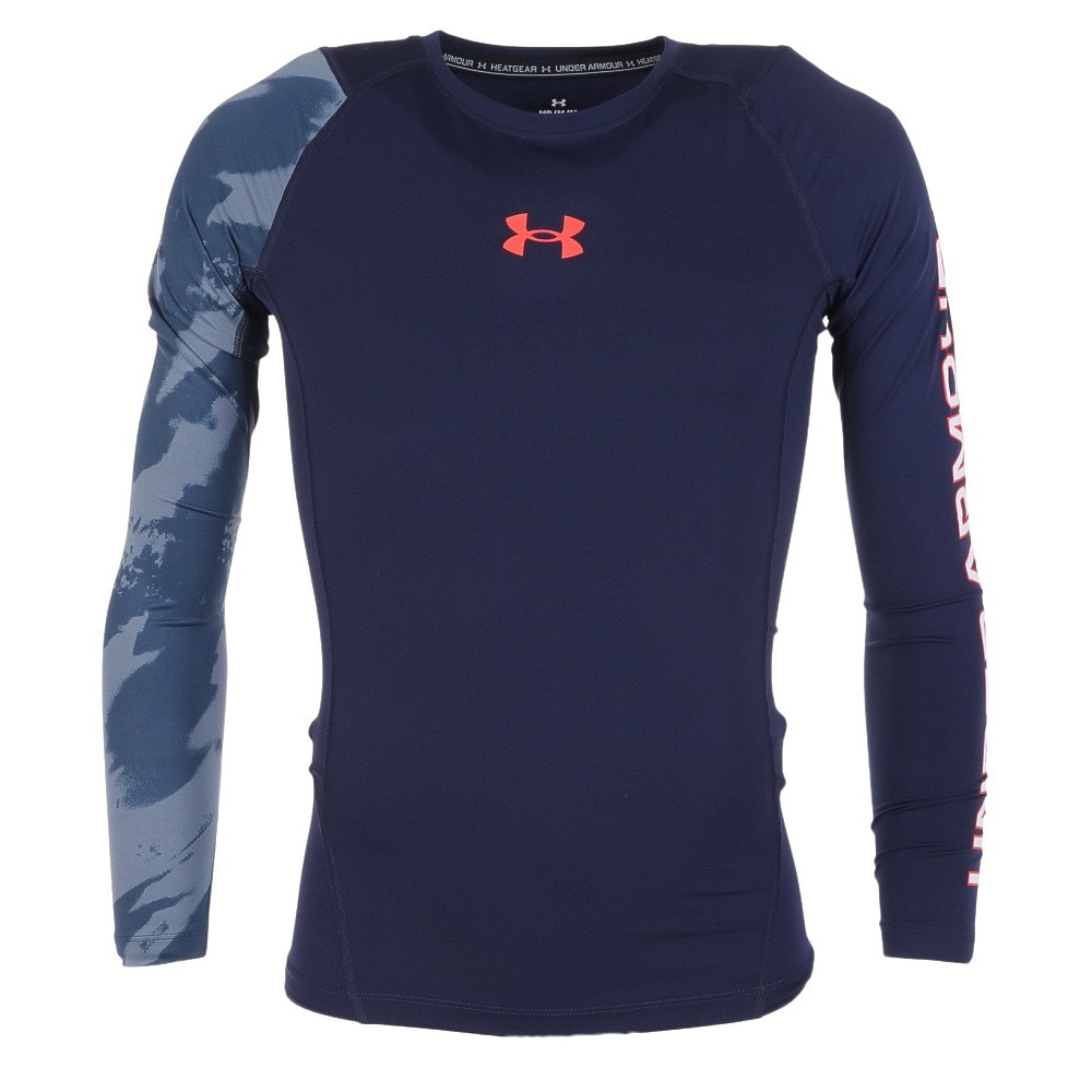 アンダーアーマー（UNDER ARMOUR）（メンズ）長袖シャツ メンズ ヒートギアアーマー コンプレッション  1381355 410 ネイビー