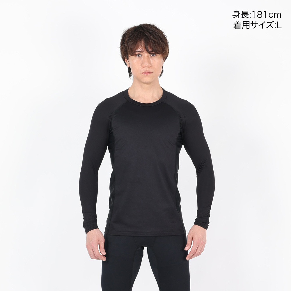 デュアリグ（DUARIG）（メンズ）ウィンドクロス クルーネック長袖シャツ 3F0006-AHET-786ES BLK