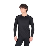 (メンズ)ウィンドクロス クルーネック長袖シャツ 3F0006-AHET-786ES BLK