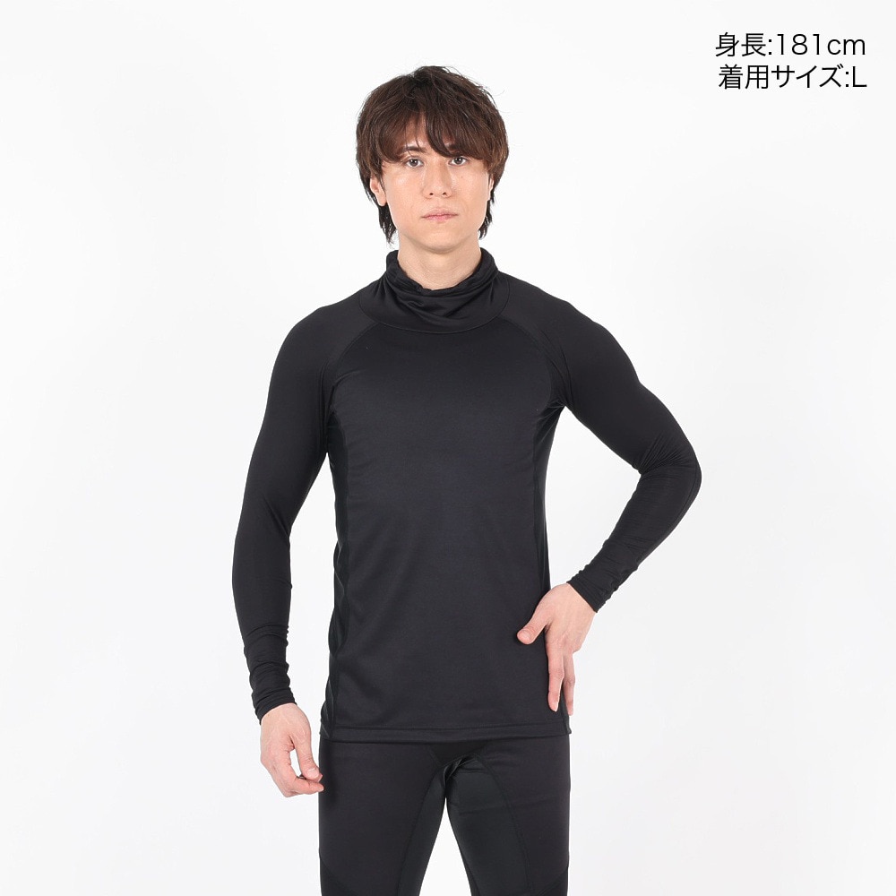 デュアリグ（DUARIG）（メンズ）ウィンドクロス 保温ネック長袖シャツ 3F0007-AHET-786ES BLK