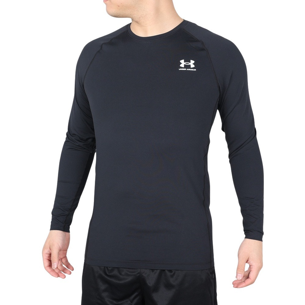 アンダーアーマー（UNDER ARMOUR）（メンズ）長袖 速乾 ストレッチ 抗菌防臭 uv ネイビー ヒートギア フィッティド ロングスリーブシャツ 1387940 011
