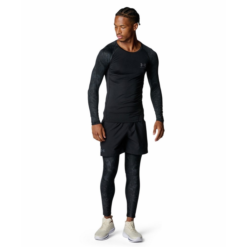 アンダーアーマー（UNDER ARMOUR）（メンズ）ヒートギア コンプレッション カモ ロングスリーブ シャツ 6007728 001
