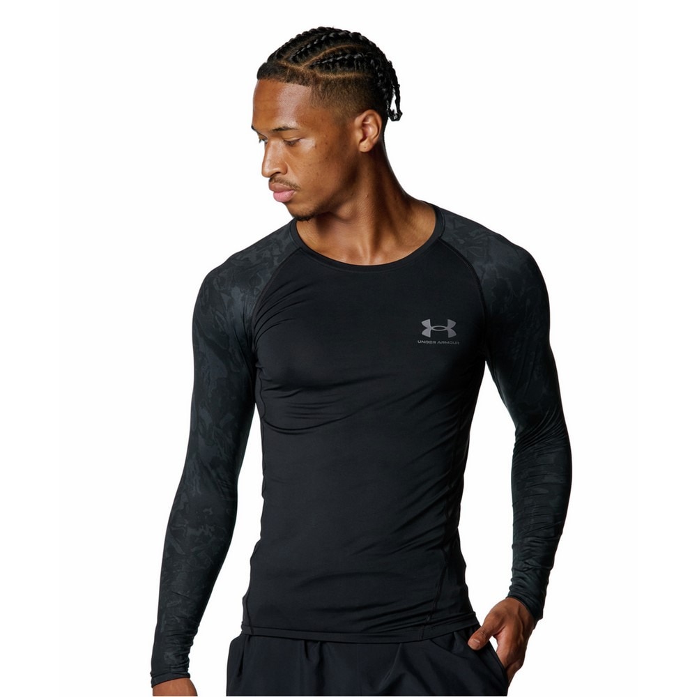 アンダーアーマー（UNDER ARMOUR）（メンズ）ヒートギア コンプレッション カモ ロングスリーブ シャツ 6007728 001