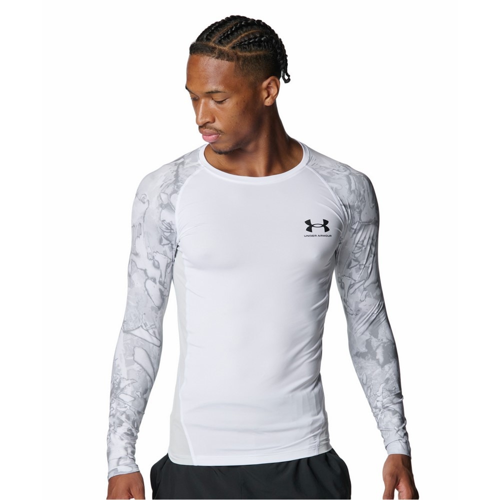 アンダーアーマー（UNDER ARMOUR）（メンズ）ヒートギア コンプレッション カモ ロングスリーブ シャツ 6007728 100
