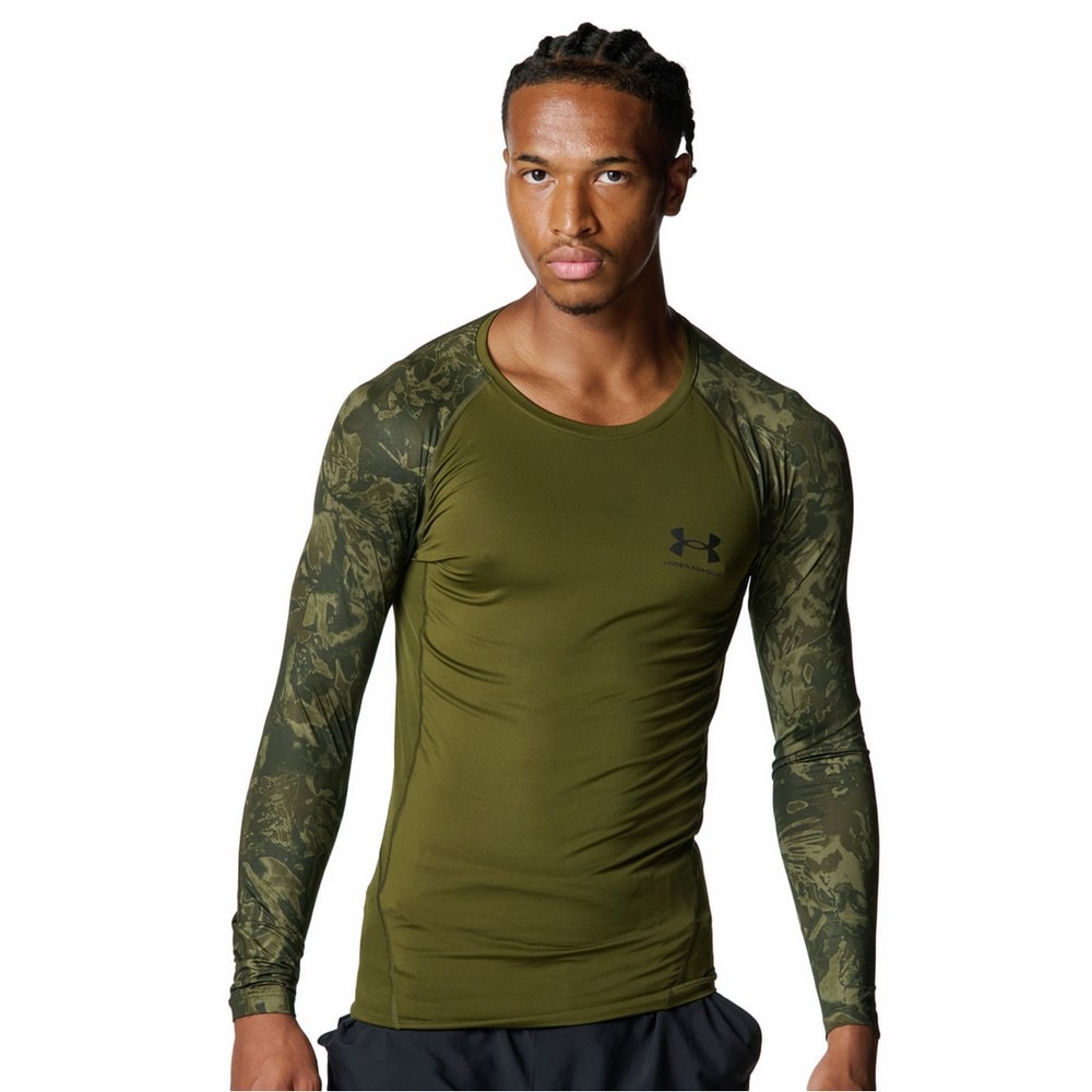 アンダーアーマー（UNDER ARMOUR）（メンズ）ヒートギア コンプレッション カモ ロングスリーブ シャツ 6007728 308