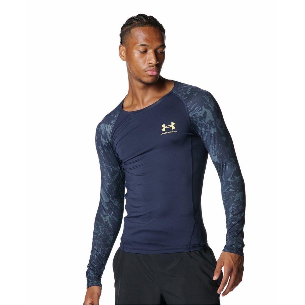 アンダーアーマー（UNDER ARMOUR）（メンズ）ヒートギア コンプレッション カモ ロングスリーブ シャツ 6007728 410
