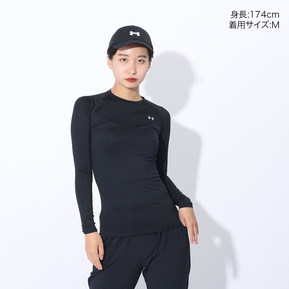 アンダーアーマー（UNDER ARMOUR）（レディース）ヒートギア(夏向け) コンプレッション クルーネック 長袖シャツ 1358604 BLK AT オンライン価格 速乾