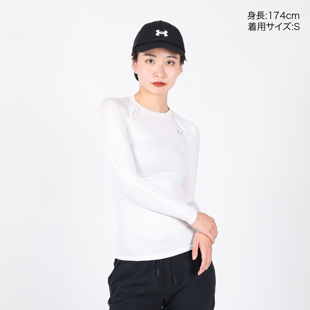 アンダーアーマー（UNDER ARMOUR）（レディース）ヒートギア(夏向け) コンプレッション ロングスリーブ クルーネック 1358604 WHT AT オンライン価格 速乾