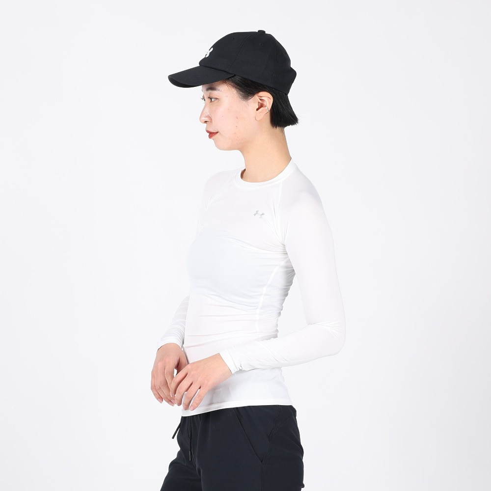 アンダーアーマー（UNDER ARMOUR）（レディース）ヒートギア(夏向け) コンプレッション クルーネック 長袖シャツ 1358604 WHT AT オンライン価格 速乾
