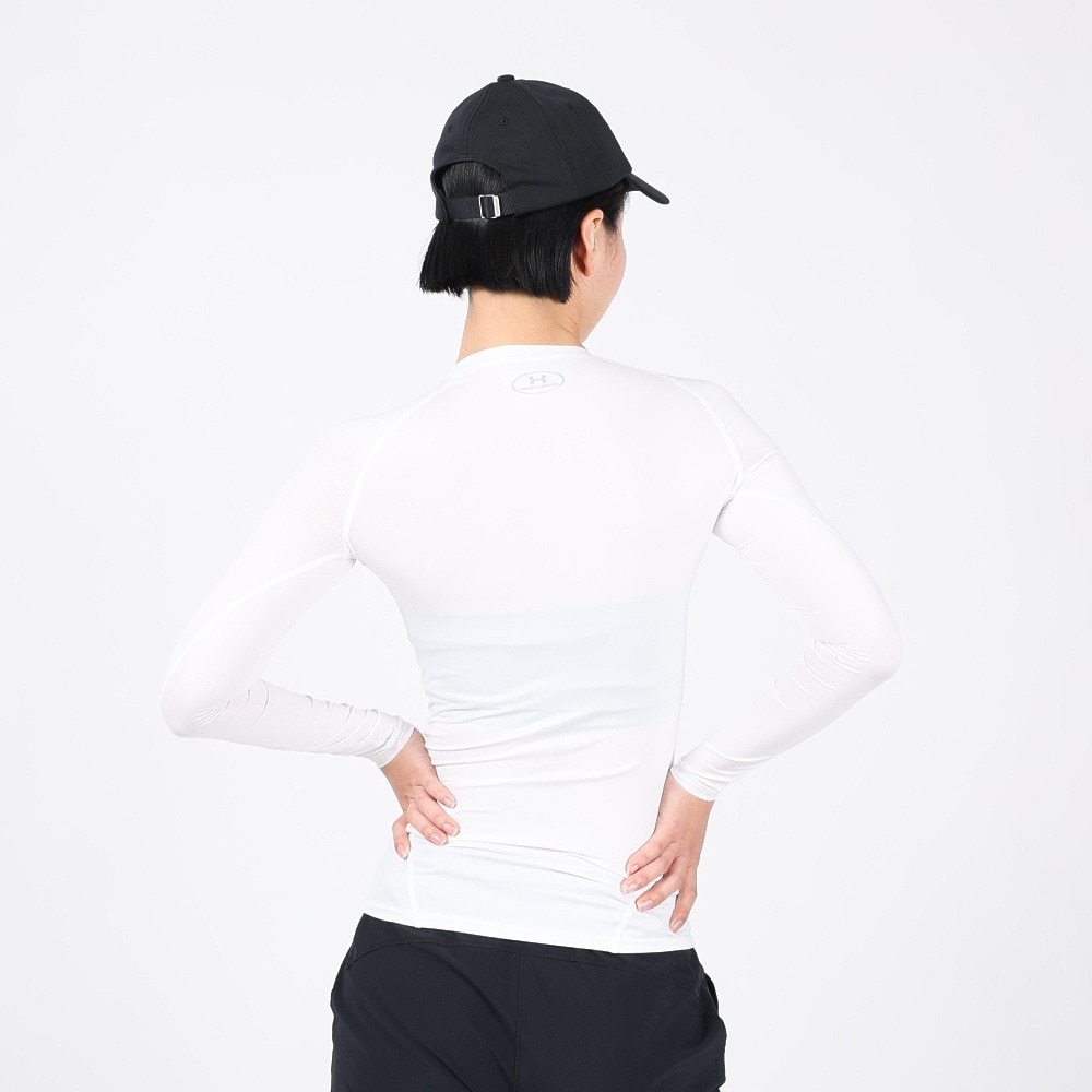 アンダーアーマー（UNDER ARMOUR）（レディース）ヒートギア(夏向け) コンプレッション クルーネック 長袖シャツ 1358604 WHT AT オンライン価格 速乾