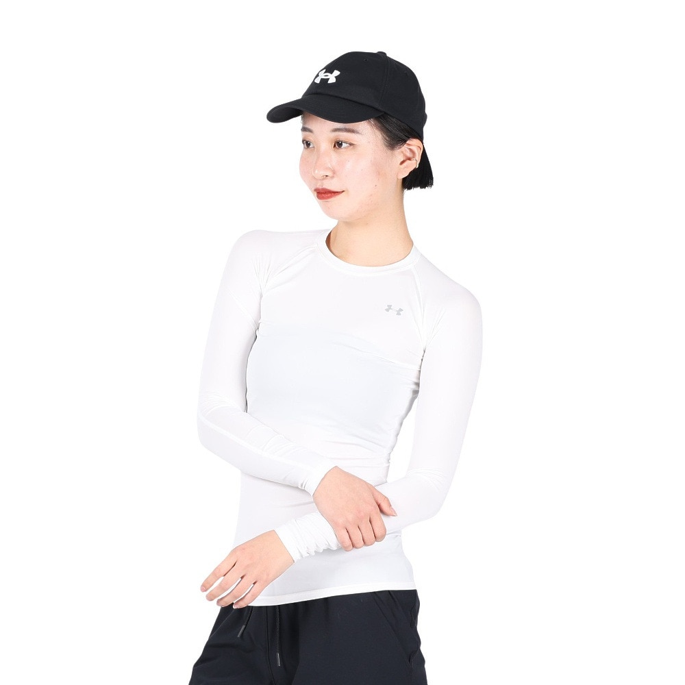 アンダーアーマー（UNDER ARMOUR）（レディース）ヒートギア(夏向け) コンプレッション クルーネック 長袖シャツ 1358604 WHT AT オンライン価格 速乾