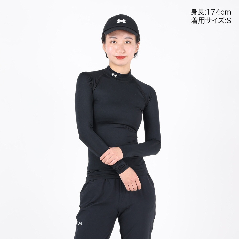 アンダーアーマー（UNDER ARMOUR）（レディース）ヒートギア コンプレッション ロングスリーブ モック 1358605 BLK AT オンライン価格