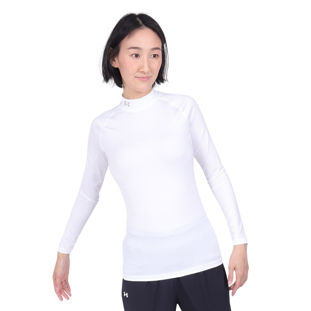 アンダーアーマー（UNDER ARMOUR）（レディース）ヒートギア コンプレッション ロングスリーブ モック 1358605 WHT AT オンライン価格