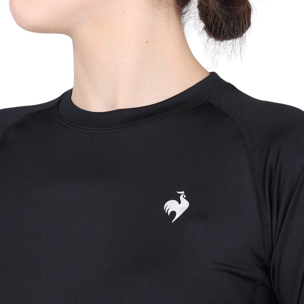 ルコックスポルティフ（lecoqsportif）（レディース）長袖シャツ レディース クルーネックインナー QMWWJB90XB BK