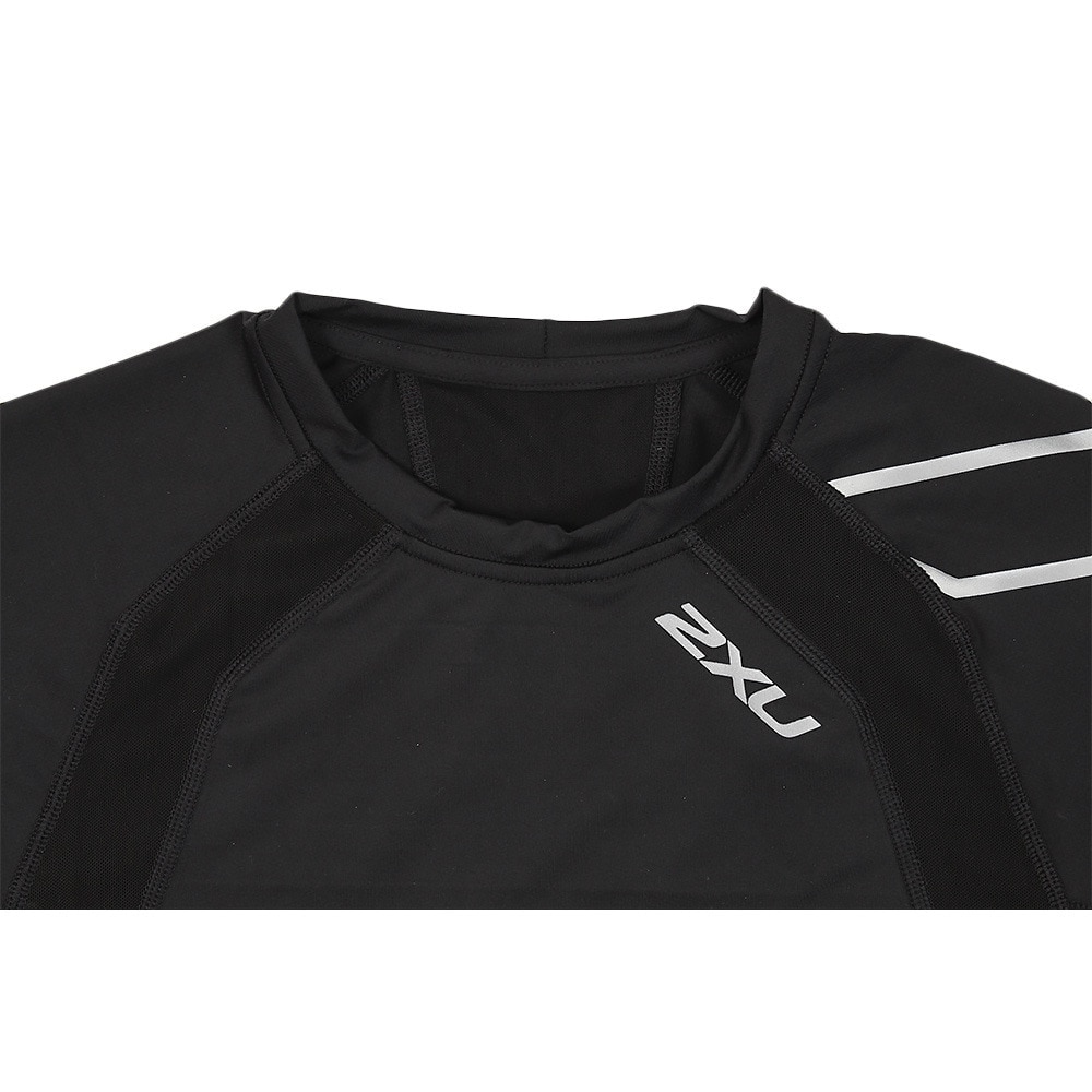 ツー・タイムズ・ユー（2XU）（メンズ）コンプレッション ショートスリーブトップ MA2307A-BLK/SIL