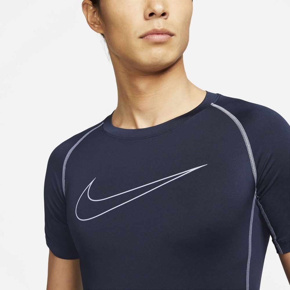 ナイキ（NIKE）（メンズ）プロ ドライフィット タイト半袖トップス DD1993-451 ネイビー 速乾